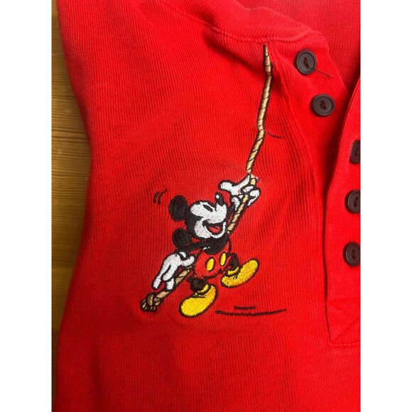 Mickey Mouse with rope winter red long sleeve shirt size XL men’s Mickey and co - Picture 6 of 6